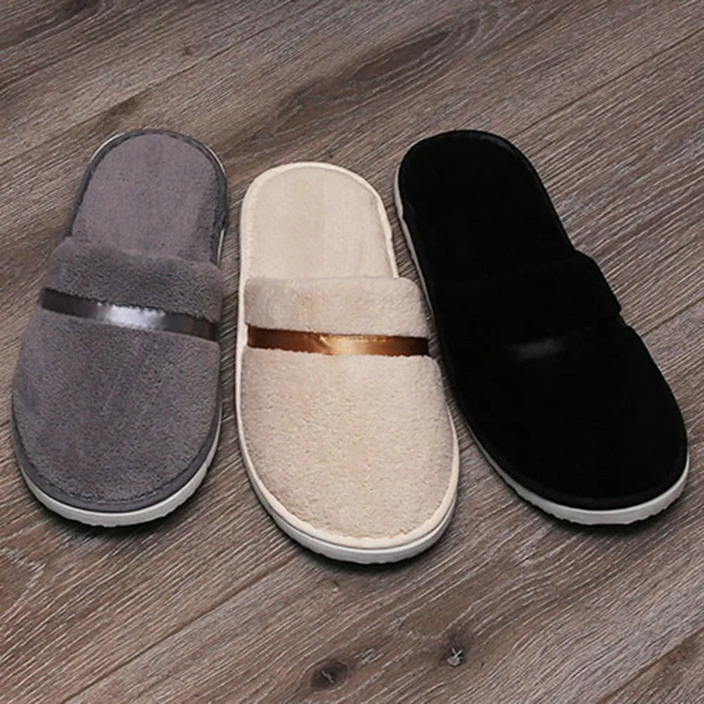 Disposable Coral Fleece Slippers Men Business Travel Passenger Shoes Home Guest Slipper Hotel Beauty Washable Shoes Slippers