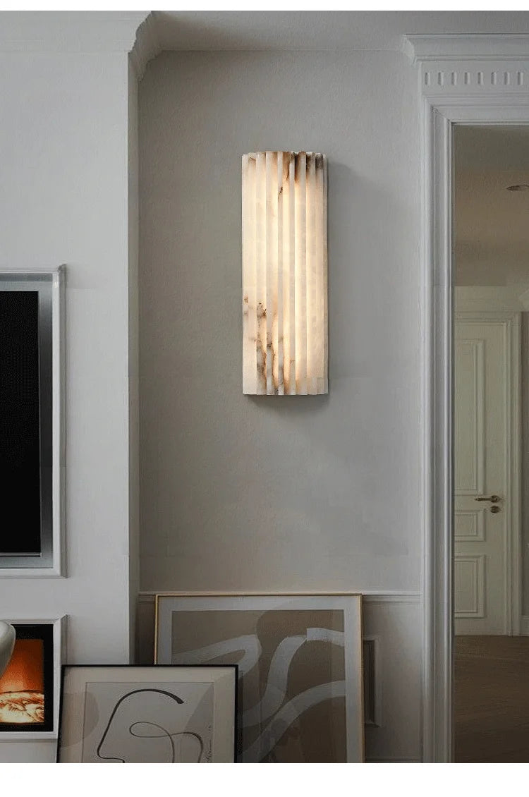 Modern Minimalist Marble Wall Lamp Bedside Lamp Bedroom Italian Style Light Luxury Designer Personalized Living Room TV Sconce
