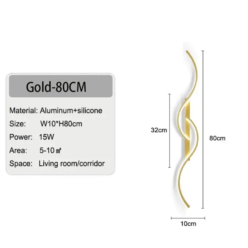 Modern Minimalist Long Strip Wall Lamp Minimalist Bedroom Living Room Grid Lamp Sofa TV Background Decorative Lamp