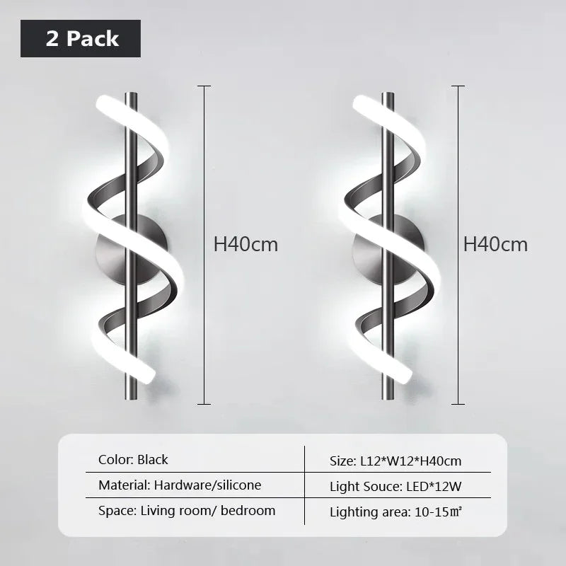 Modern LED Wall Lamp Luxury Home Decor Line Wall Sconce Bedroom Bedside Corridor Living Room Backgroud Black White Gold Lights