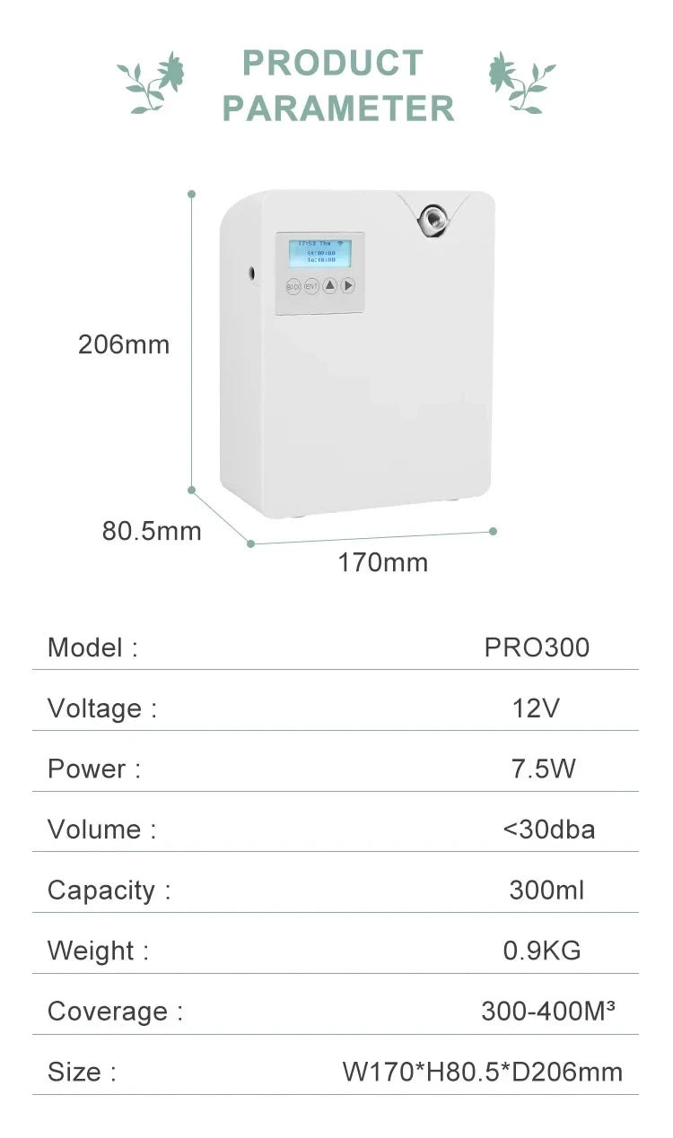 Aromatherapy Diffusers 300ml WIFI Control Essential Oil Diffuser Timer Function Air Freshener Smell Distributor For Home Hotel