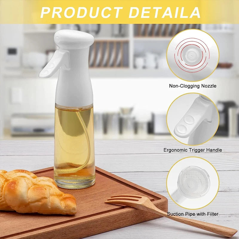 200ml Kitchen Oil Spray Bottle Plastics Olive Acid Sprayer for BBQ Baking Oil Dispenser Nebulizer Accessories BBQ Kitchenware