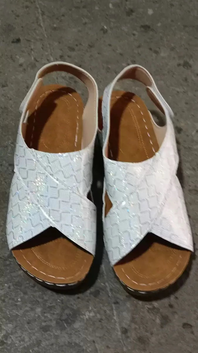 New Women's Contrast Color Wedge Sandals Summer Peep Toe Non Slip Beach Shoes Woman Comfortable Platform Roman Sandalias