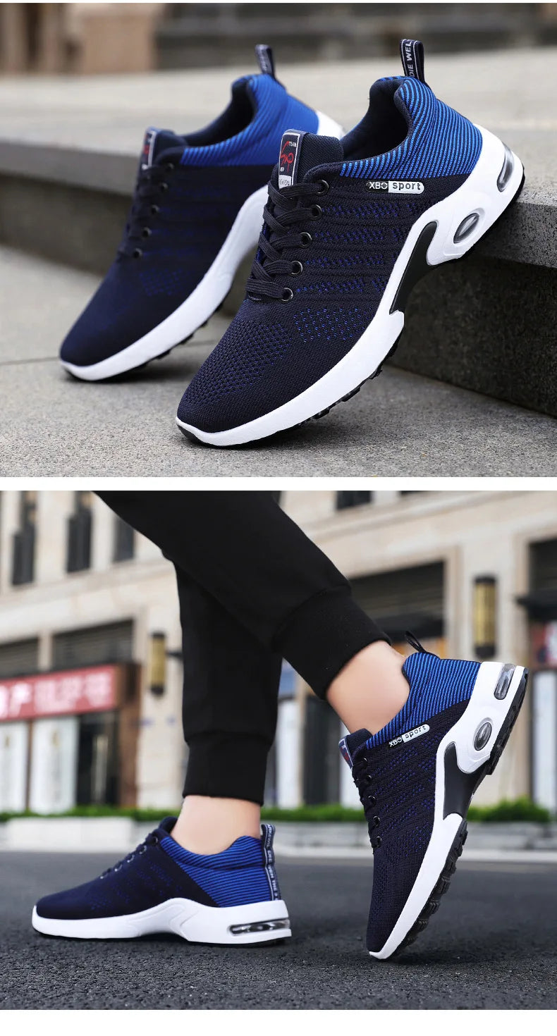 Men's Trendy Breathable Lace-Up Running Shoes Korean Light Casual Sports Sneakers