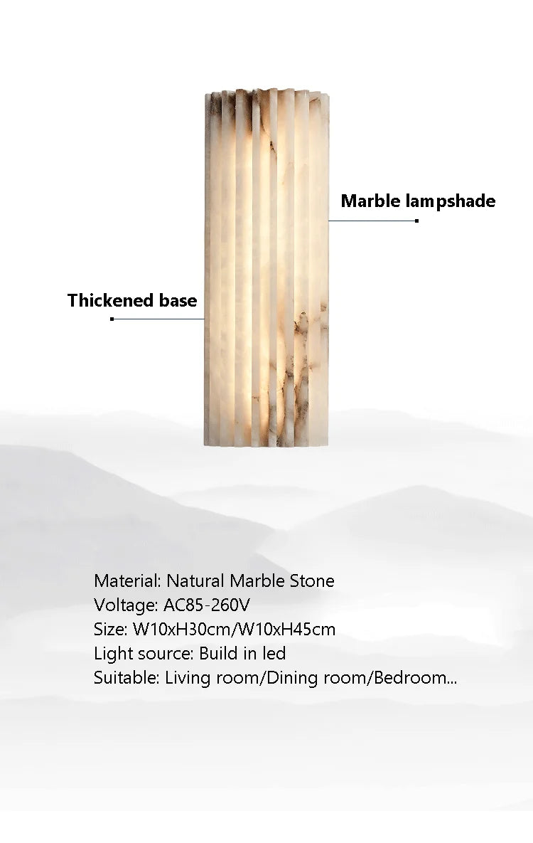 Modern Minimalist Marble Wall Lamp Bedside Lamp Bedroom Italian Style Light Luxury Designer Personalized Living Room TV Sconce