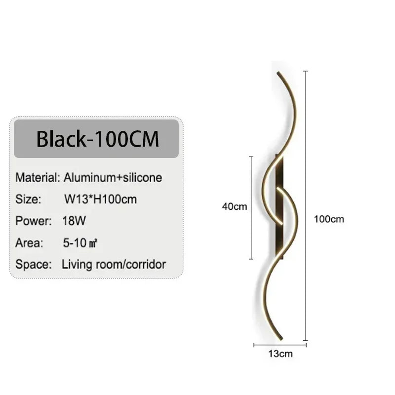 Modern Minimalist Long Strip Wall Lamp Minimalist Bedroom Living Room Grid Lamp Sofa TV Background Decorative Lamp