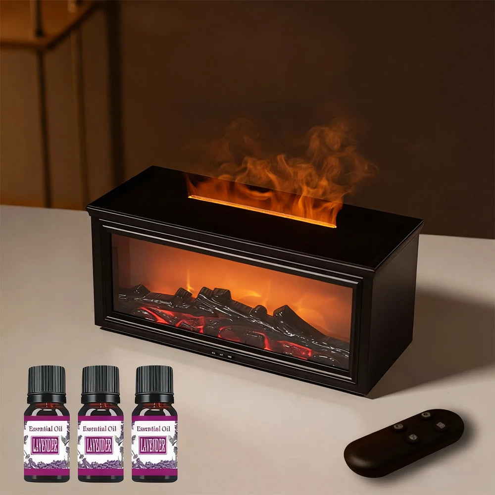Air Aroma Humidifier Essential Oils Humidifier Flame Fragrance Diffuser Home Aromatherapy Diffuser With LED Light Remote Control