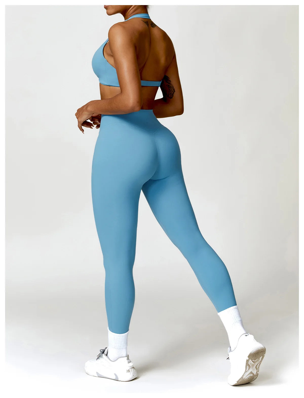 Women Seamless Yoga Set 2PCS Gym Clothes for Female Workout Halter Bra High Waist Leggings Sexy Fitness Sportswear Sports Suits