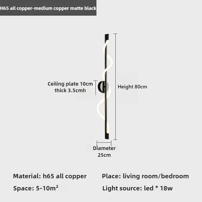 Bedroom Bedside LED Wall Lamp Italian Minimalist Designer Creative Art Living Room TV Background Corridor Staircase Decoration
