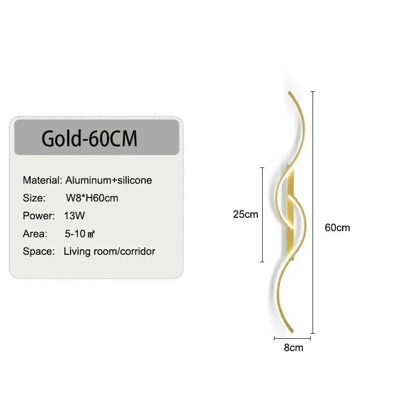 Modern Minimalist Long Strip Wall Lamp Minimalist Bedroom Living Room Grid Lamp Sofa TV Background Decorative Lamp