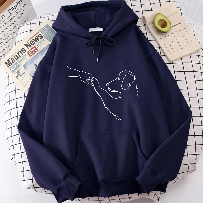 Unisex Casual Fashion Dog Design Print Hoodie Graphic Y2k Long Sleeve Sweatshirt Hooded Women's Autunm Winter Streetwear Clothes